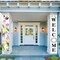 Welcome Banner 2 Pack Spring Door Sign Hanging Banners Welcome Tulip Happy Spring Porch Sign Seasonal Spring Summer Party Decorations for Indoor Outdoor Garden